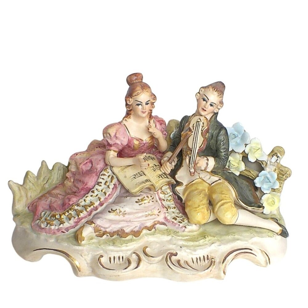 Lenwile Ardalt Victorian Courting Couple Porcelain Figurine